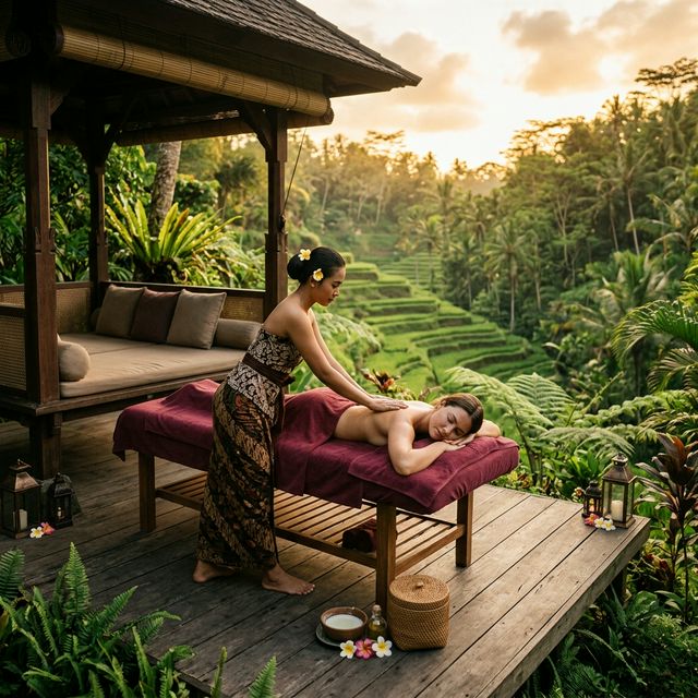 Luxury Balinese massage in a tropical villa