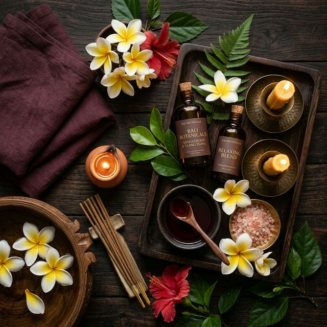 Premium Balinese massage oils and flowers